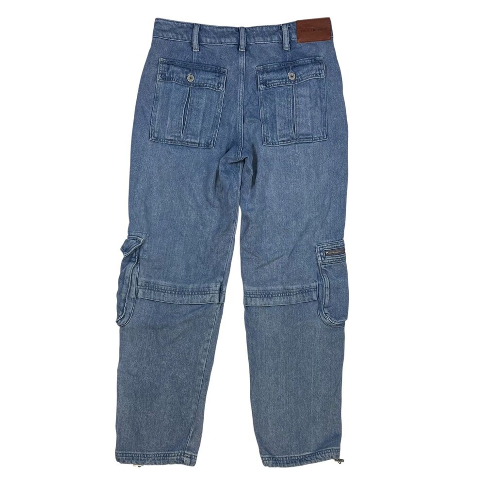 Lucky Brand Baggy Fit Cargo Jeans Size 4/27 Soft Stretch Denim Oversized